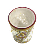 Premium Handcrafted Marble Pen Stand with Floral Inlay Art