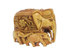 Luxury Hand-Carved Wooden Elephant Family Decor
