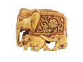 Luxury Hand-Carved Wooden Elephant Family Decor