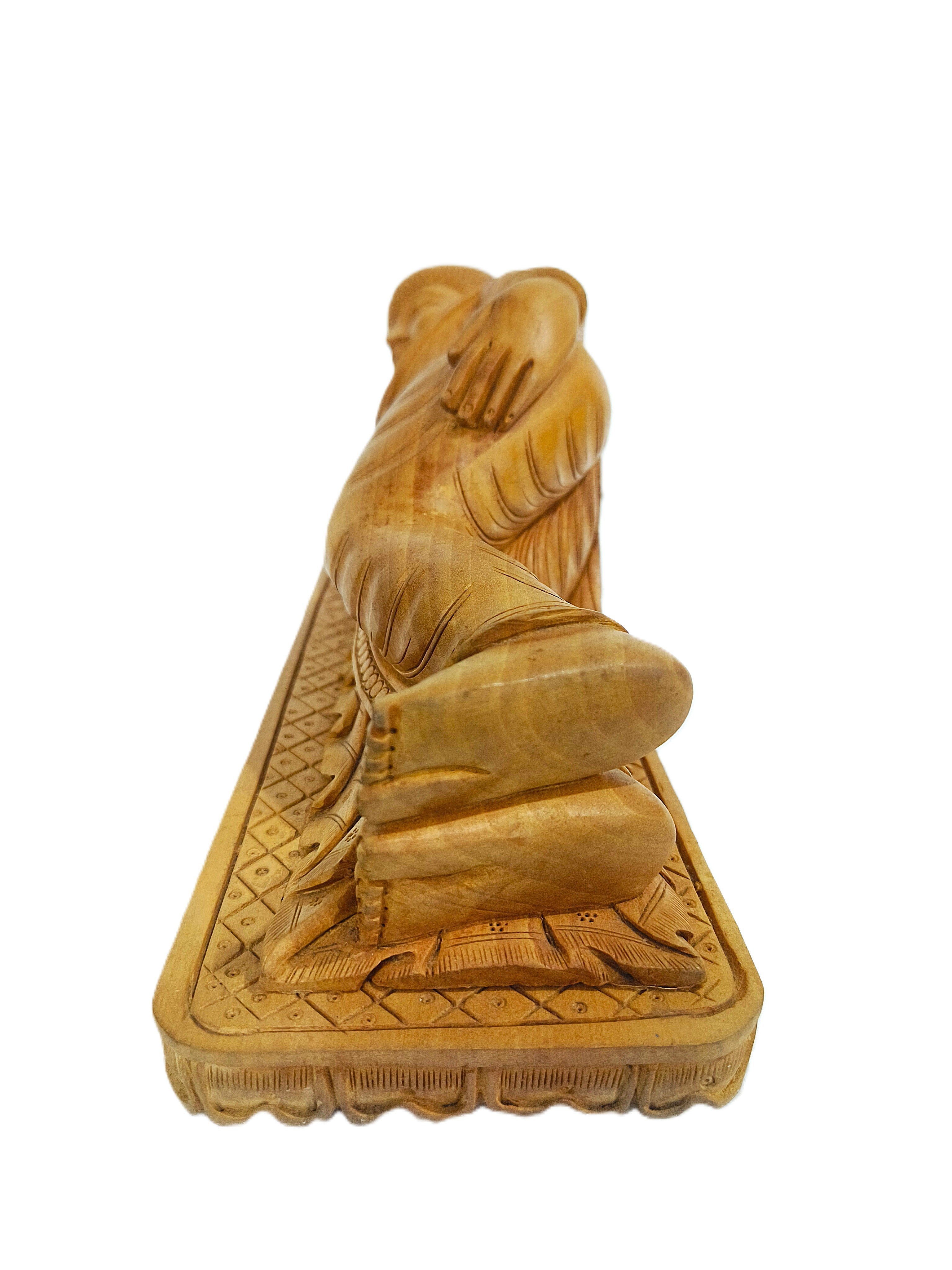 Exquisite Wooden Reclining Buddha Sculpture for Spiritual Décor