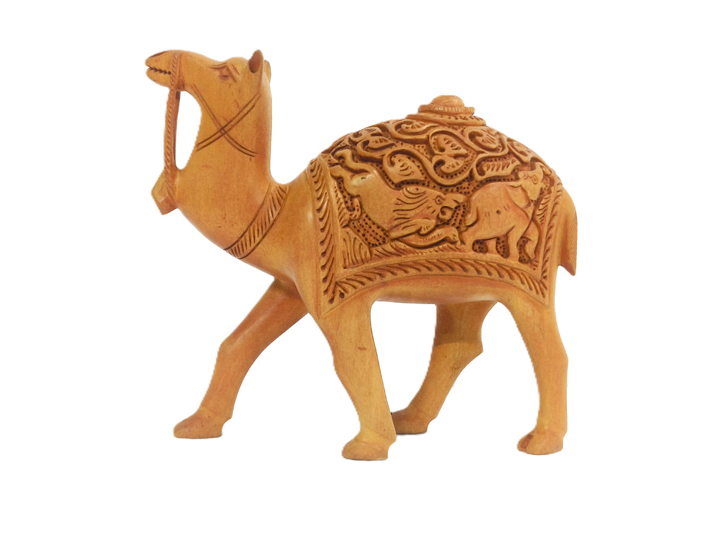 Premium Wooden Camel Handicraft – Ethnic Home Décor