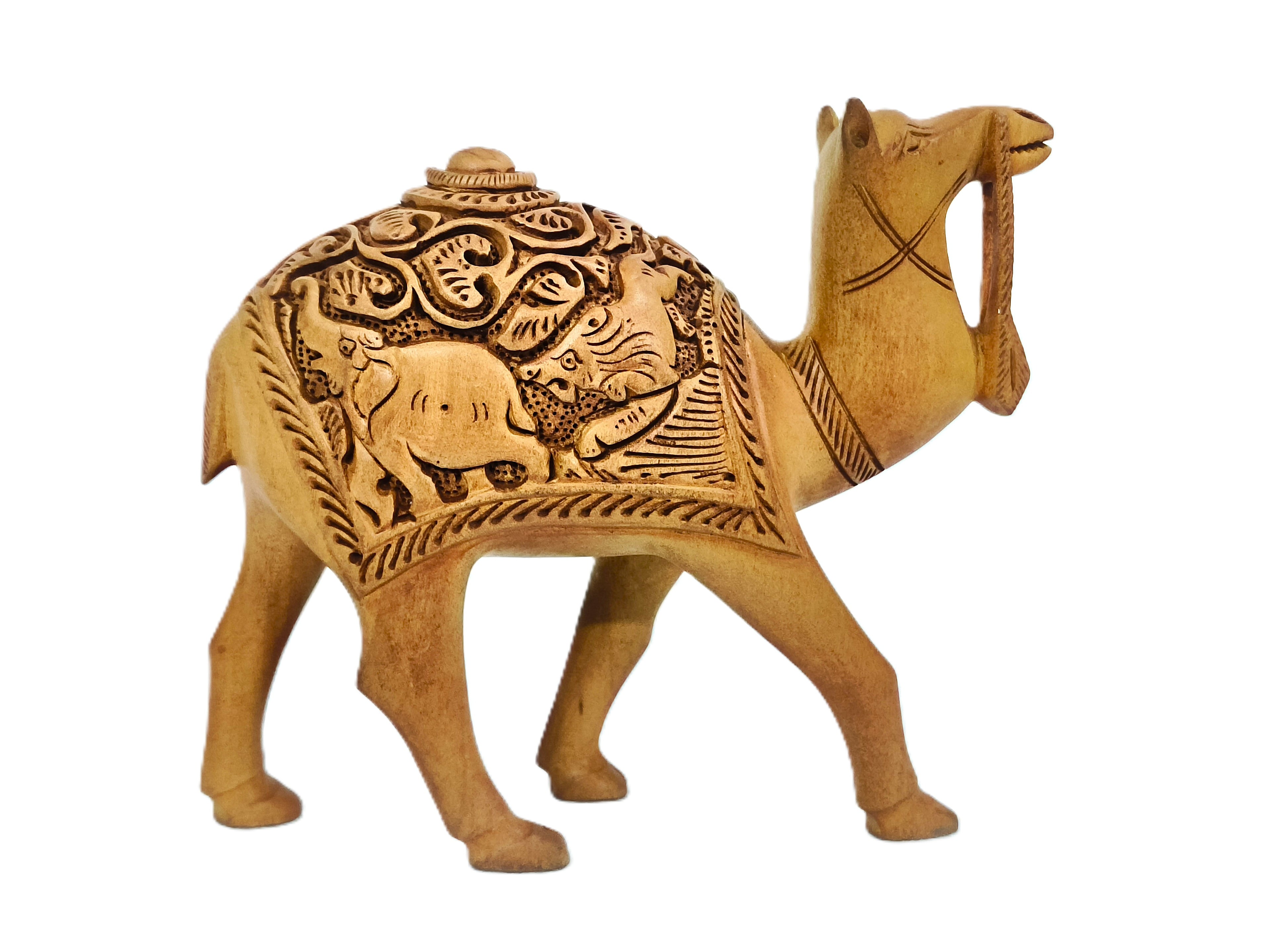 Premium Wooden Camel Handicraft – Ethnic Home Décor