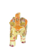 Handcrafted Stone Elephant Figurine with Traditional Indian Artwork