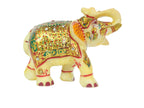 Handcrafted Stone Elephant Figurine with Traditional Indian Artwork