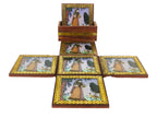 Heritage Muse – Rajasthani Miniature Painting Coasters (Set of 6)