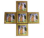 Heritage Muse – Rajasthani Miniature Painting Coasters (Set of 6)