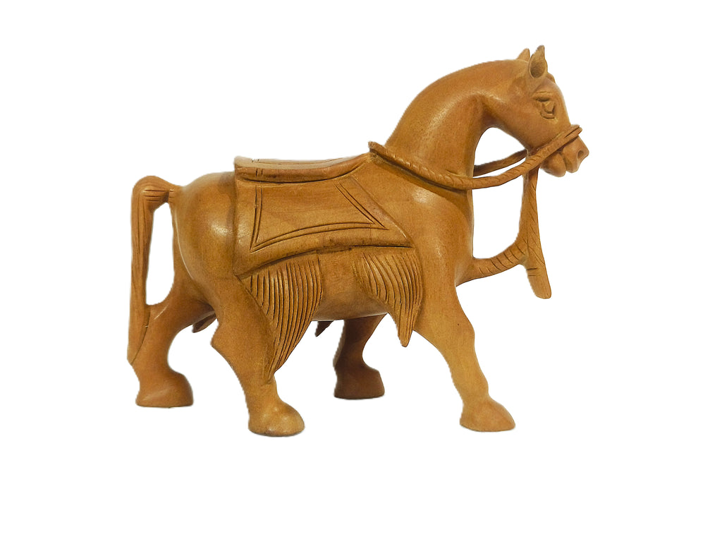 Heritage Grace – Hand-Carved Wooden Horse Sculpture