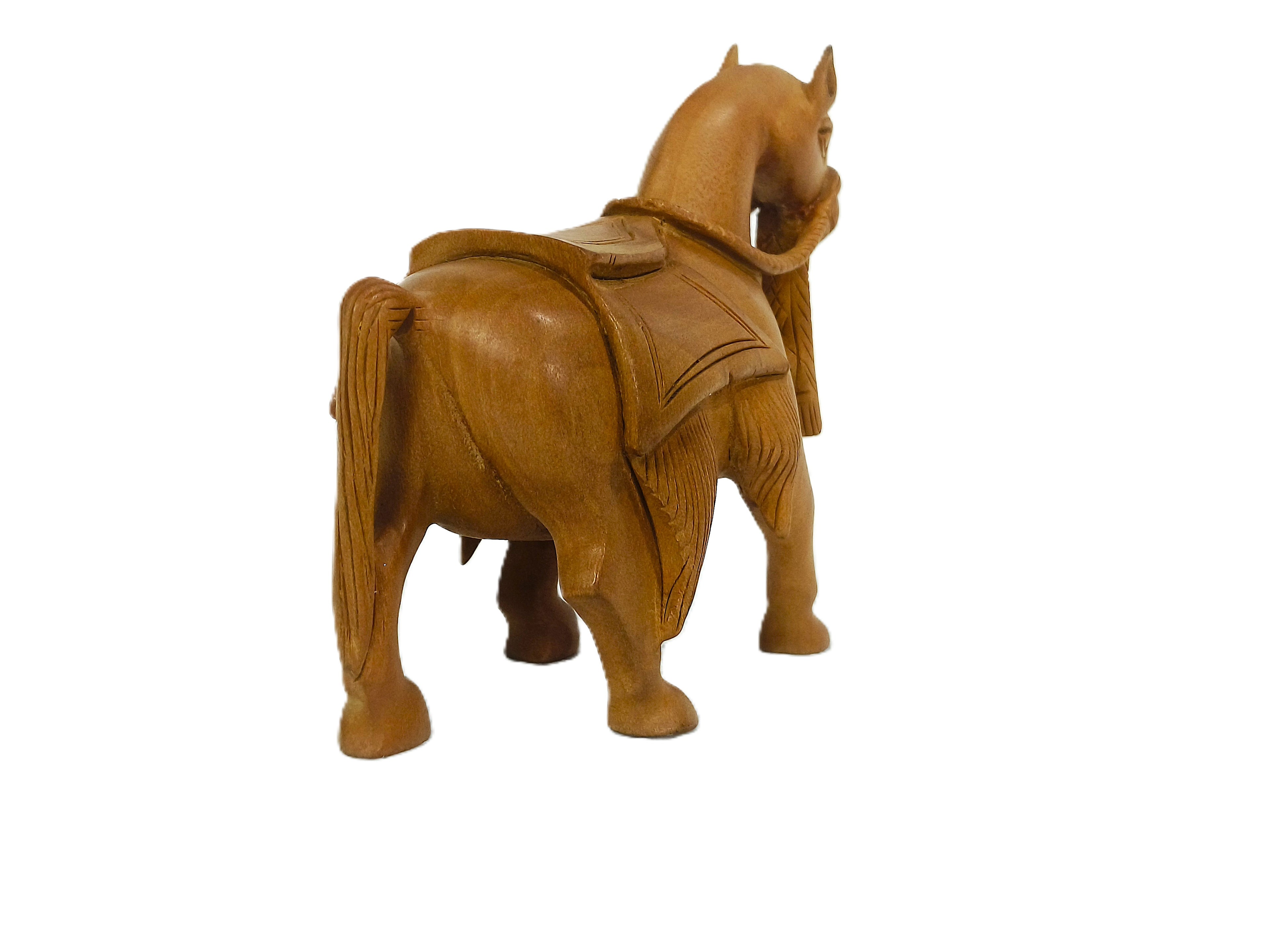 Heritage Grace – Hand-Carved Wooden Horse Sculpture
