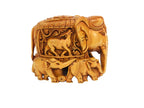 Handcrafted Wooden Elephant Family Sculpture | Indian Traditional Carving