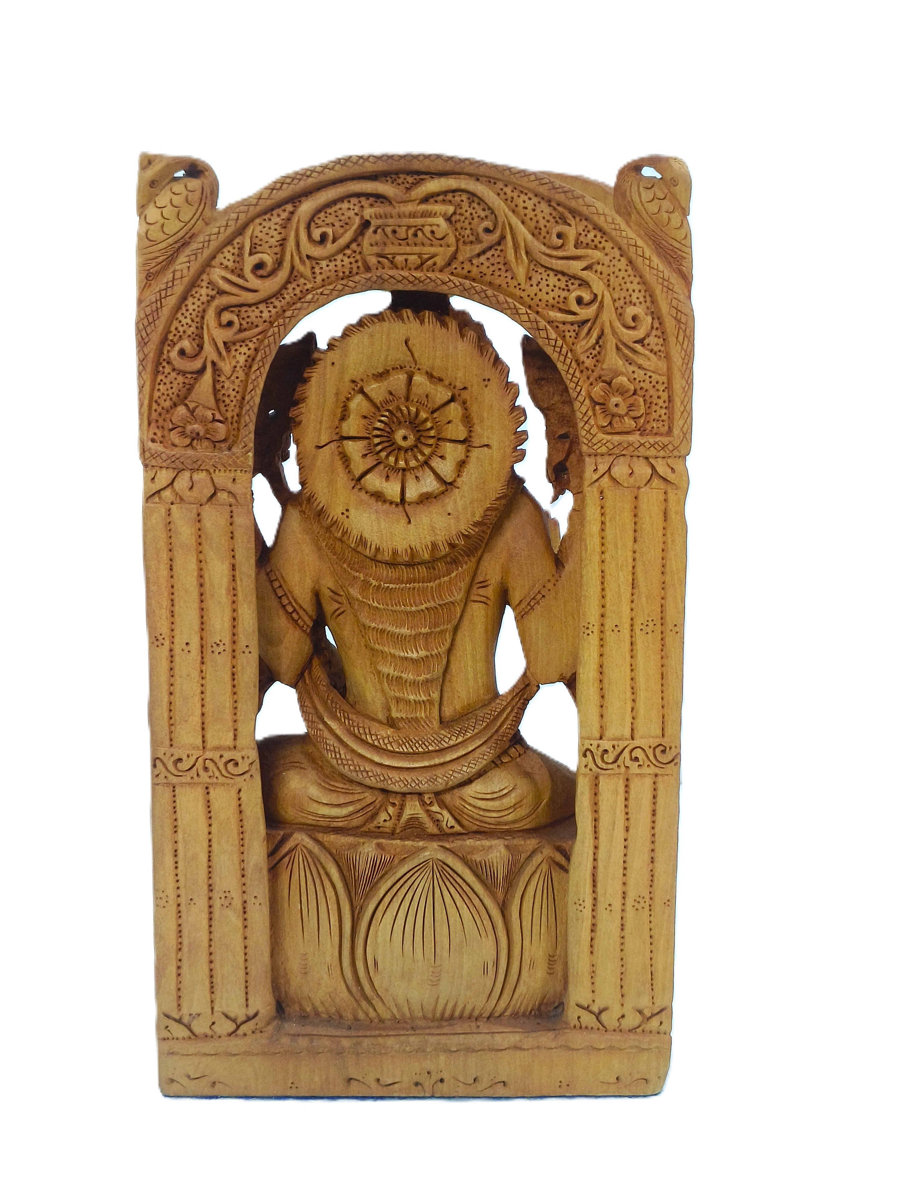 Divine Abhaya – Handcrafted Wooden Goddess Idol