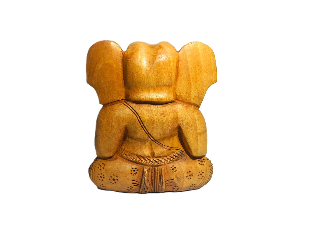 Traditional Indian Wooden Ganesha – Handcrafted Decorative Sculpture