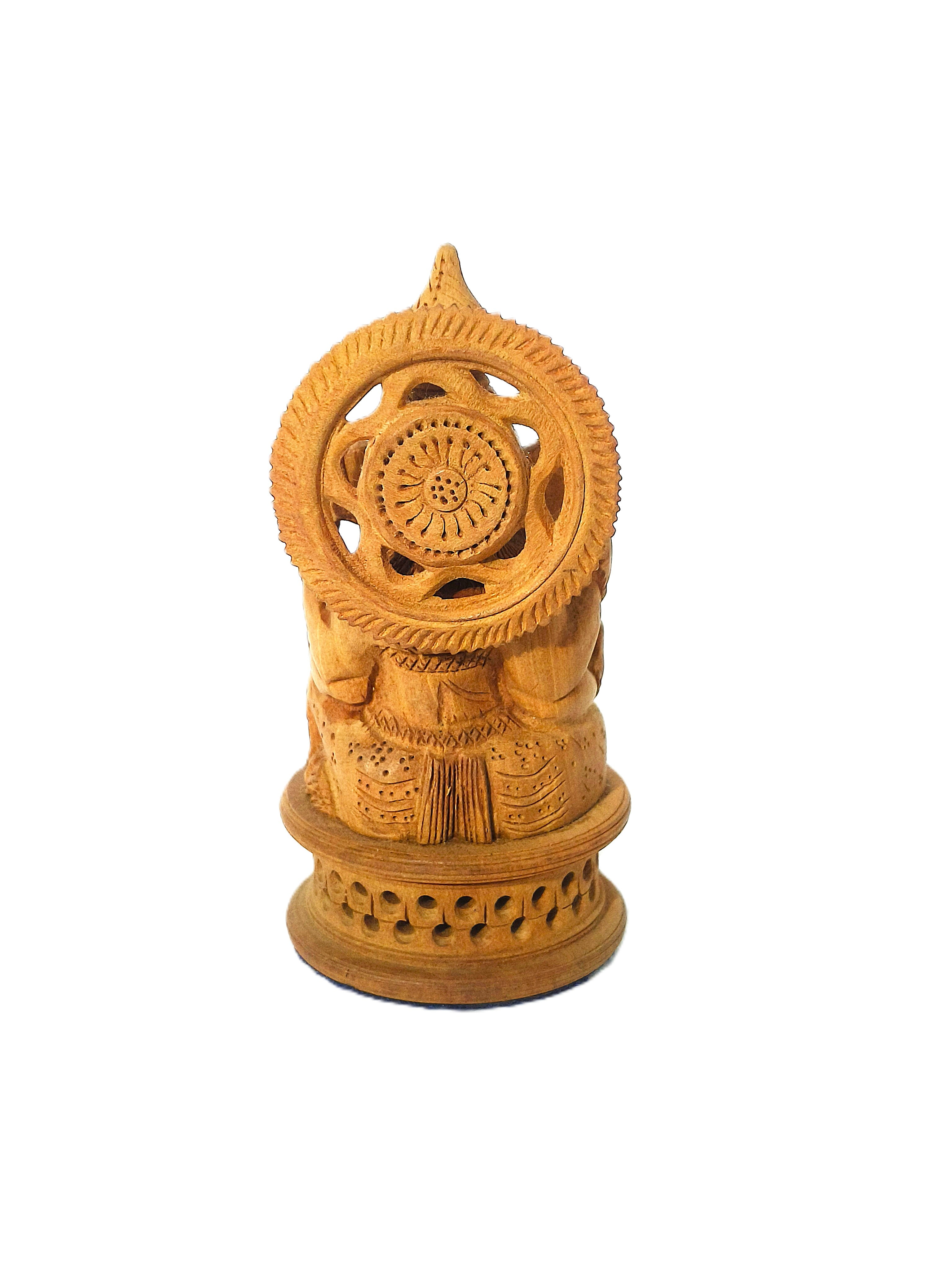 Handcrafted Wooden Lord Ganesha Idol for Home & Office Décor