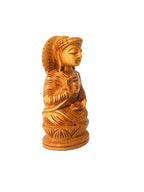 Lotus Peace – Artisan Wooden Buddha with Halo Design