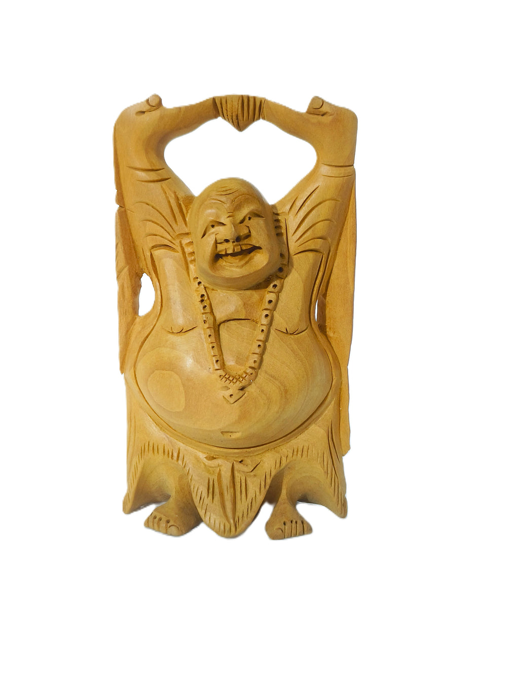 Ananda Bliss – Artisan Carved Wooden Laughing Buddha