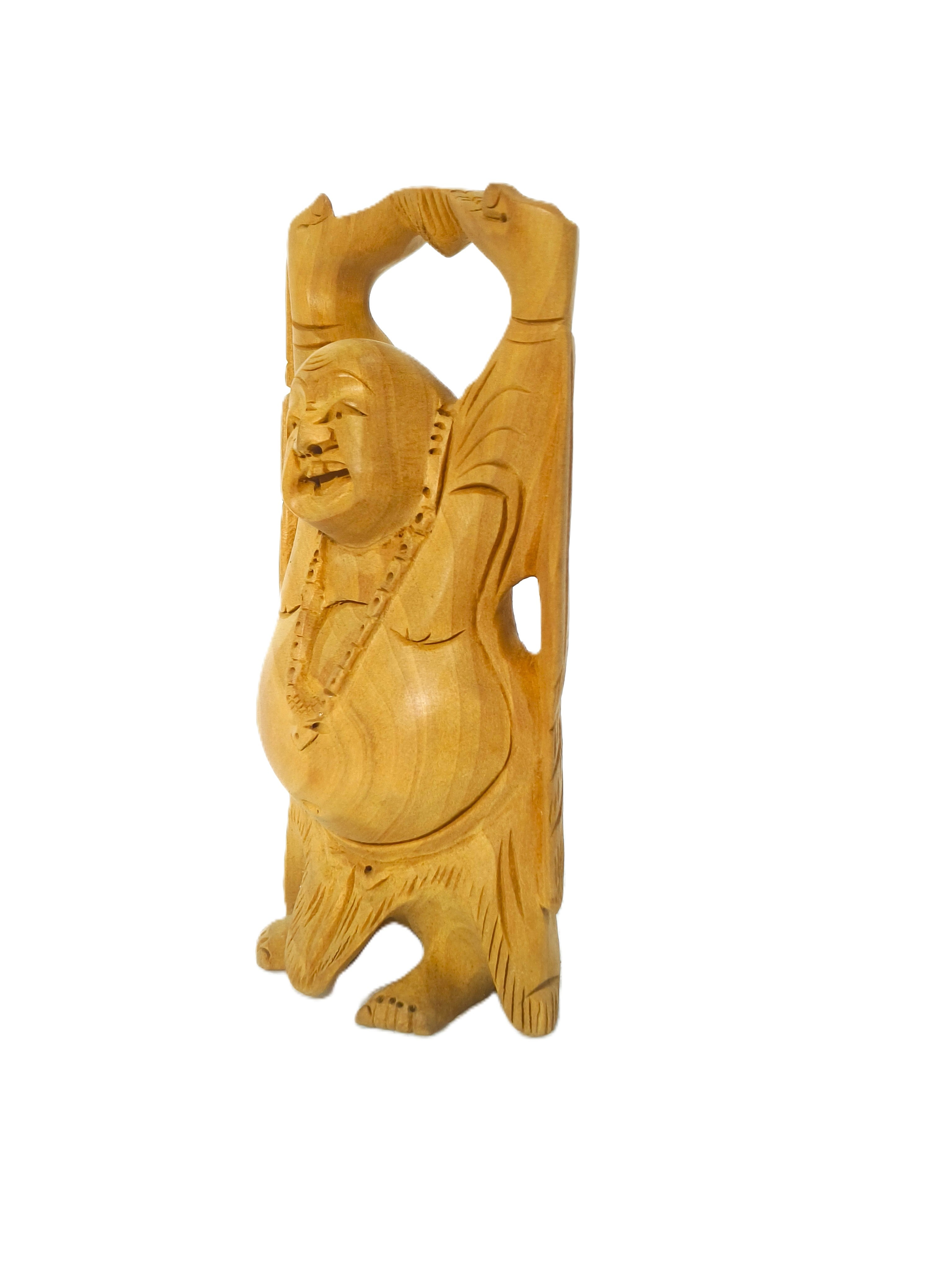 Ananda Bliss – Artisan Carved Wooden Laughing Buddha