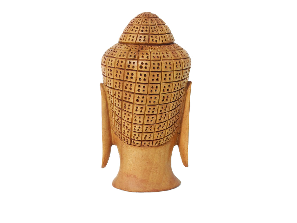 Soulful Silence – Artisan Wooden Buddha Face Sculpture