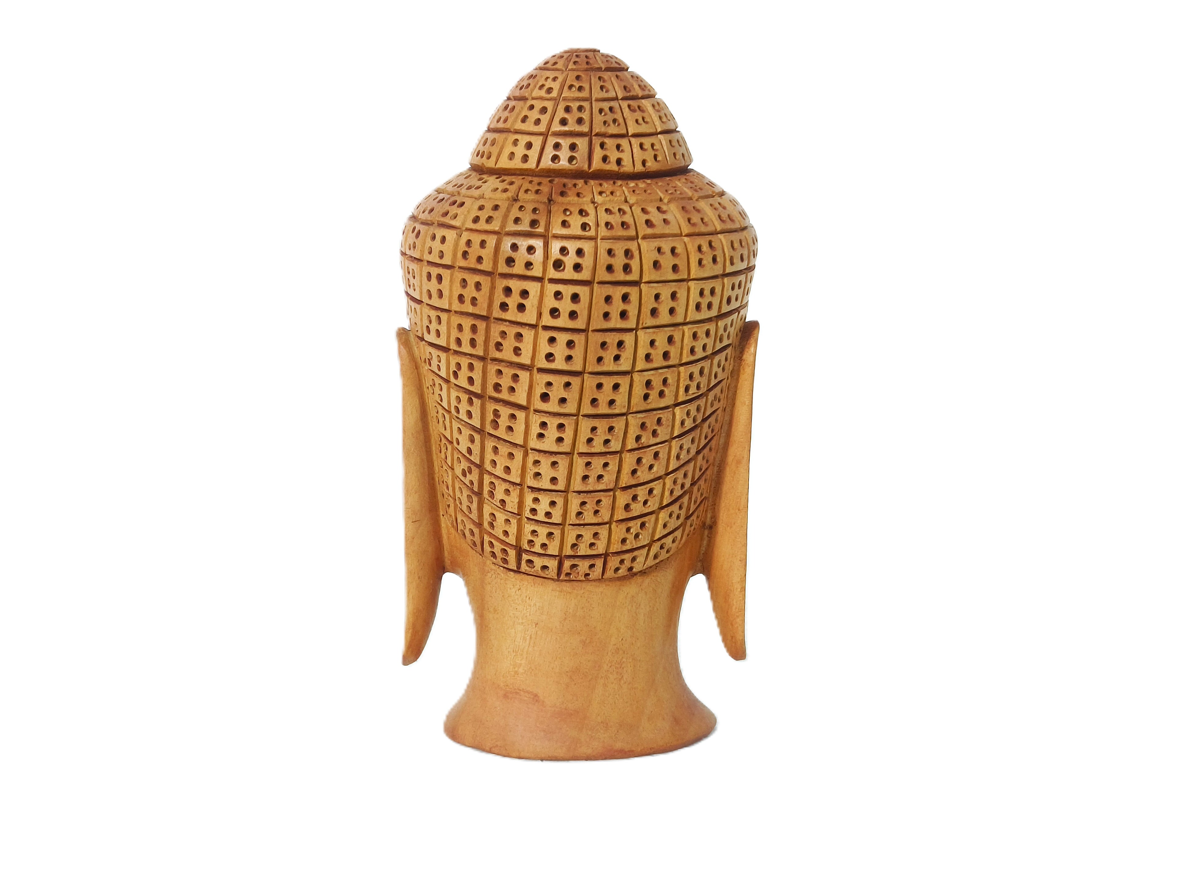 Soulful Silence – Artisan Wooden Buddha Face Sculpture