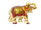 Rajwadi Grace – Gold-Accented Stone Elephant Sculpture