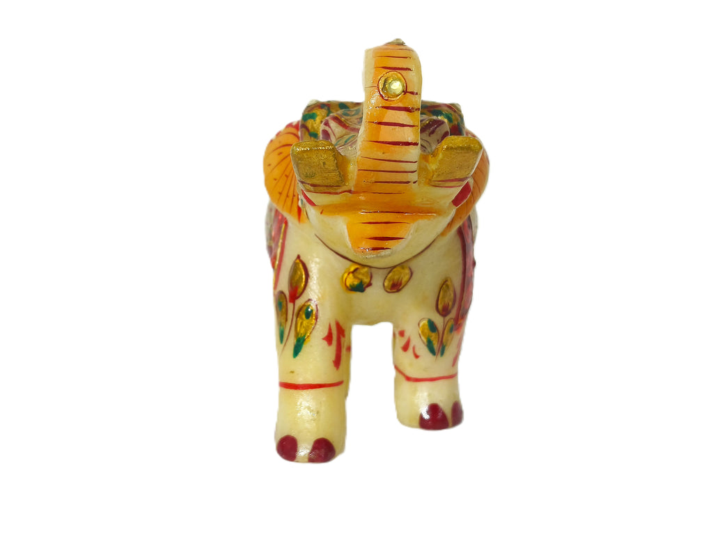 Rajwadi Grace – Gold-Accented Stone Elephant Sculpture