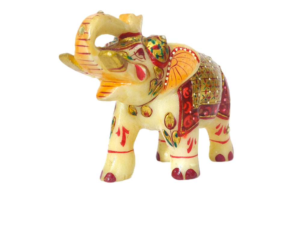 Rajwadi Grace – Gold-Accented Stone Elephant Sculpture