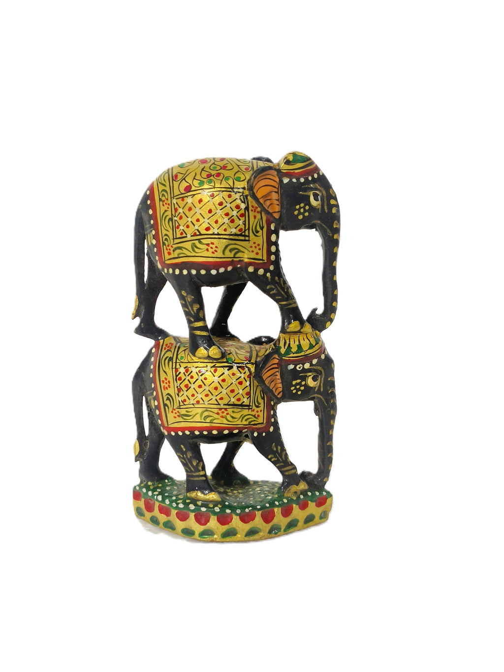 Virasat Grace – Double Elephant Wooden Art Sculpture