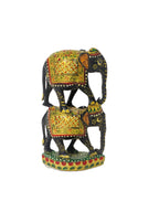 Virasat Grace – Double Elephant Wooden Art Sculpture