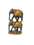 Virasat Grace – Double Elephant Wooden Art Sculpture