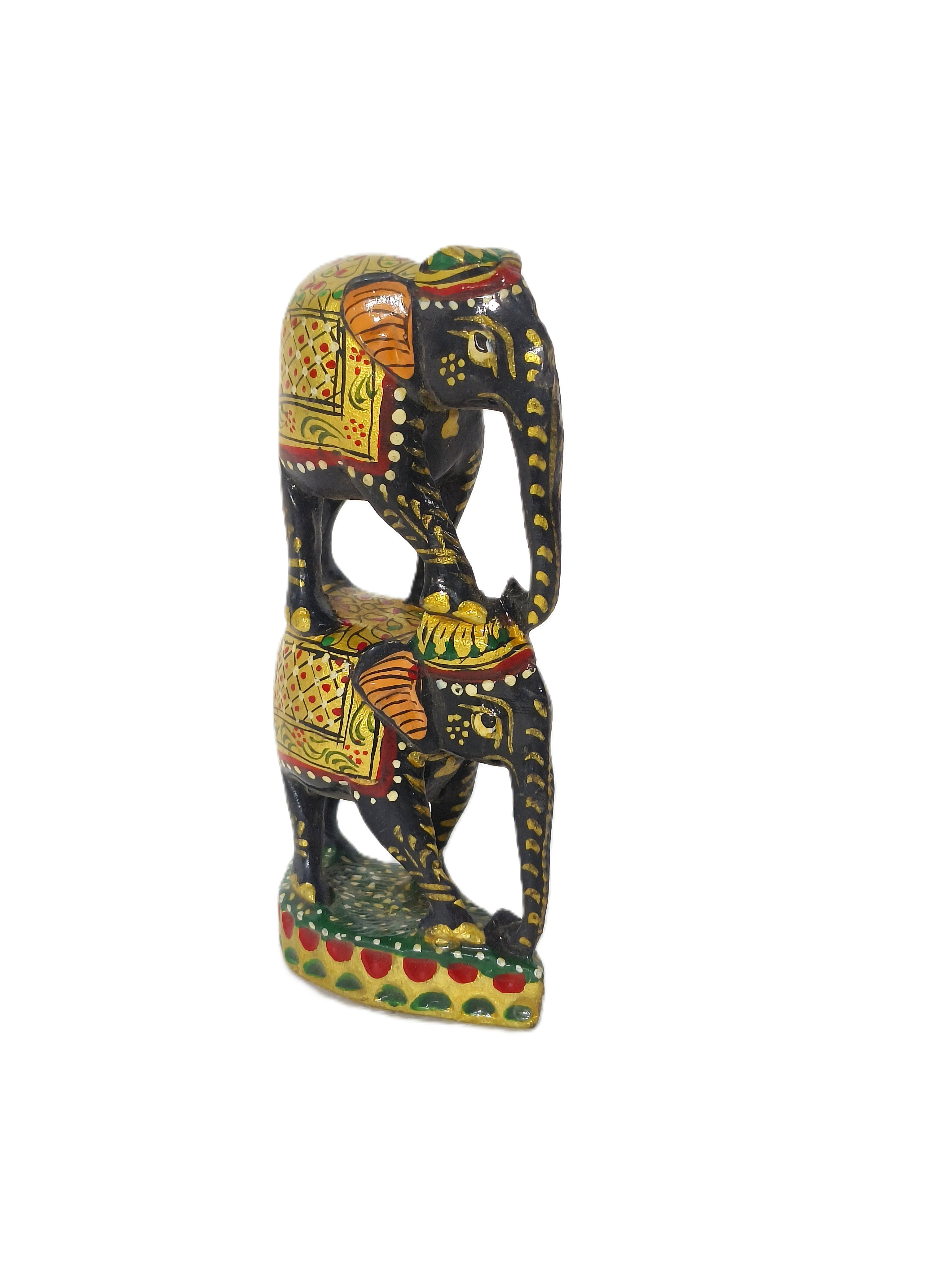 Virasat Grace – Double Elephant Wooden Art Sculpture