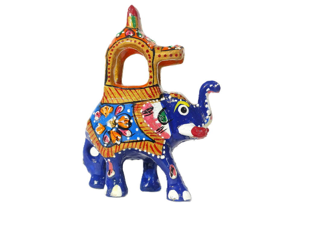 Rajasthan Reverie – Colorful Hand-Painted Metal Elephant
