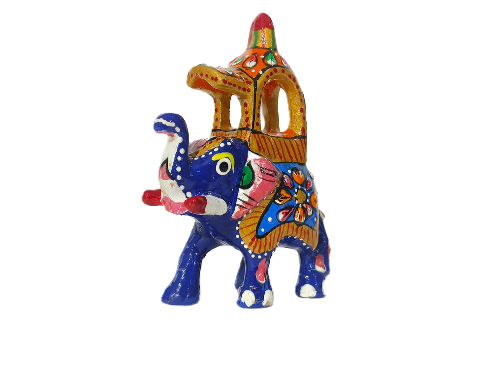 Rajasthan Reverie – Colorful Hand-Painted Metal Elephant