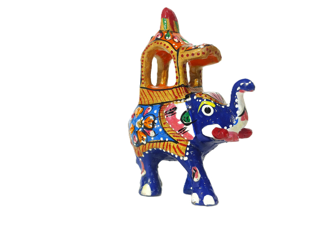 Rajasthan Reverie – Colorful Hand-Painted Metal Elephant
