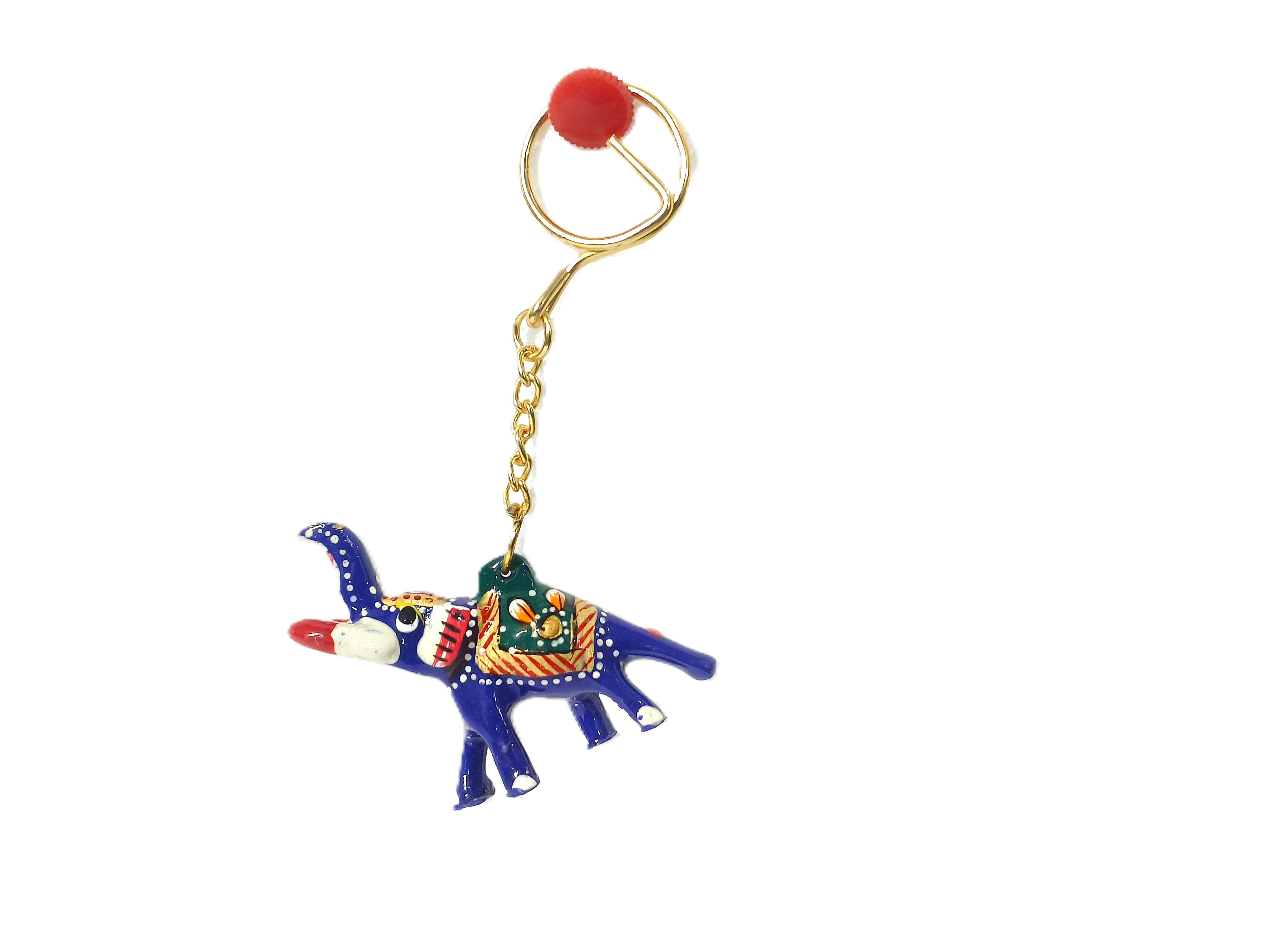 Rajasthan Heritage Elephant – Handcrafted Painted Keychain