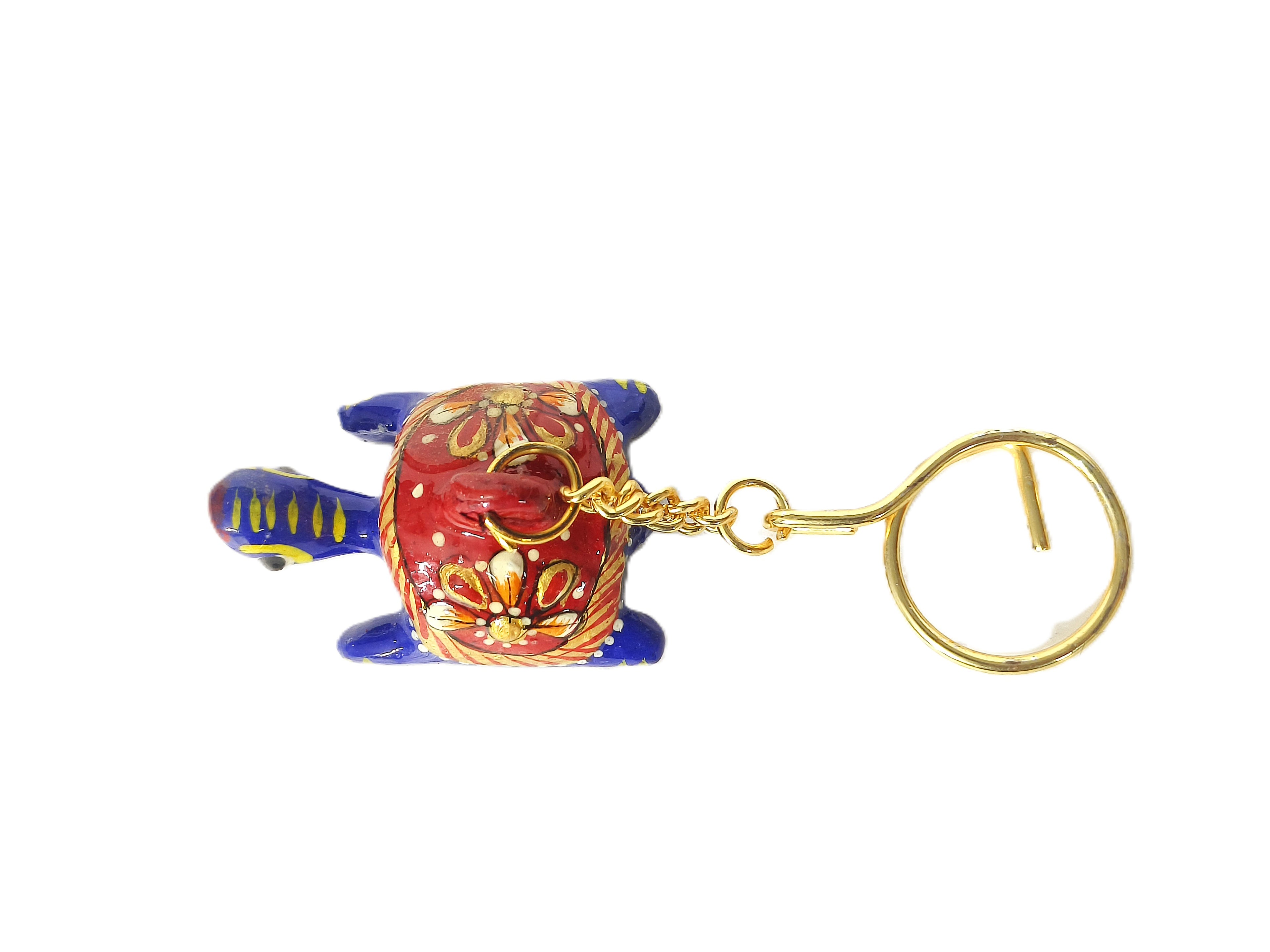 Navrang Kurma – Handcrafted Painted Turtle Keychain
