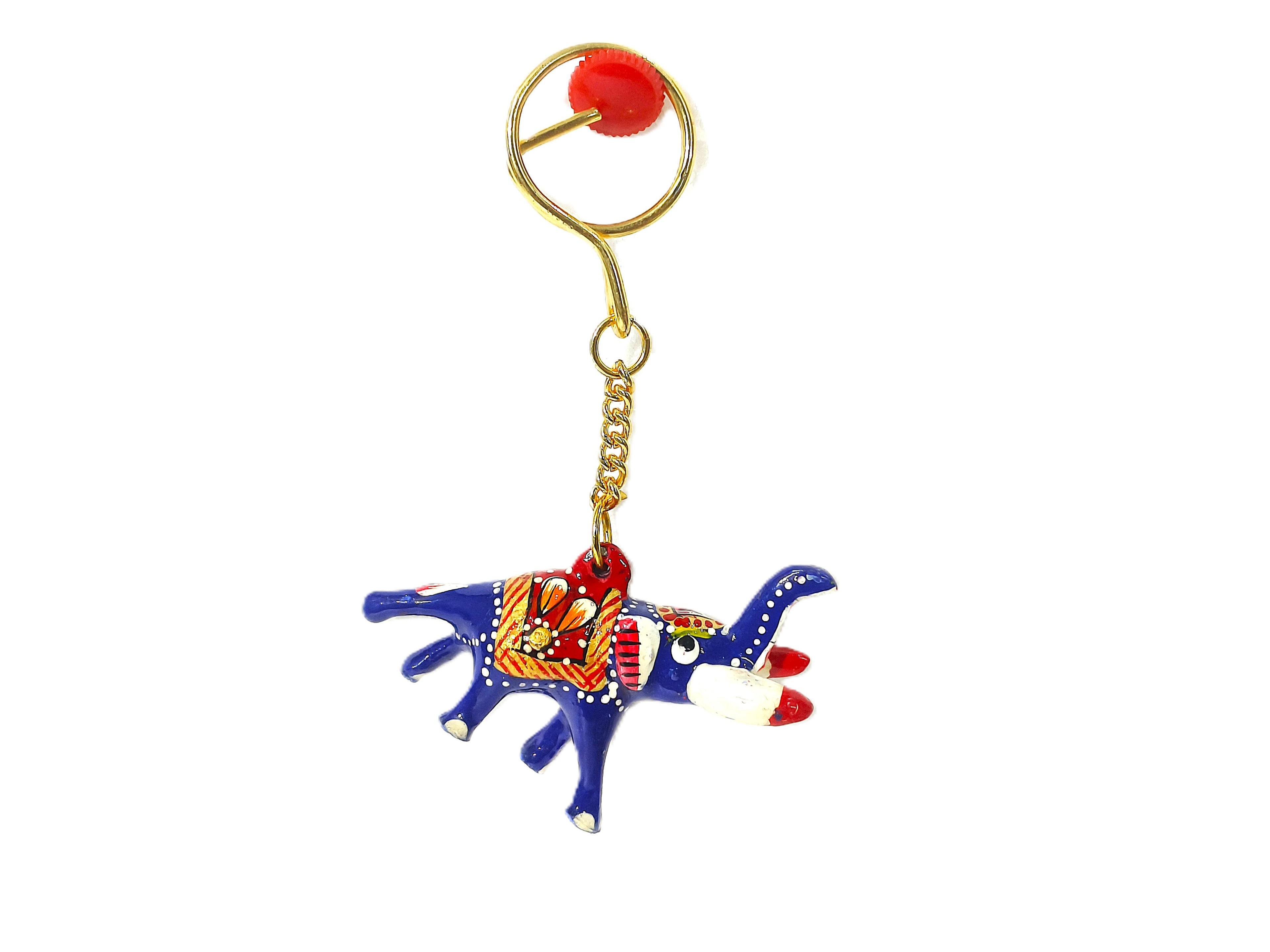 Prosperity Elephant Charm – Indian Folk Art Metal Keychain