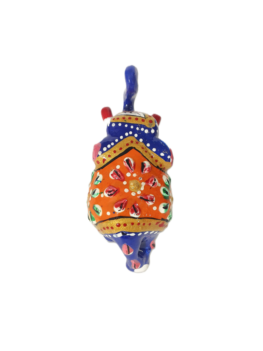 Royal Blue Hand-Painted Elephant Figurine – Traditional Indian Handicraft Art