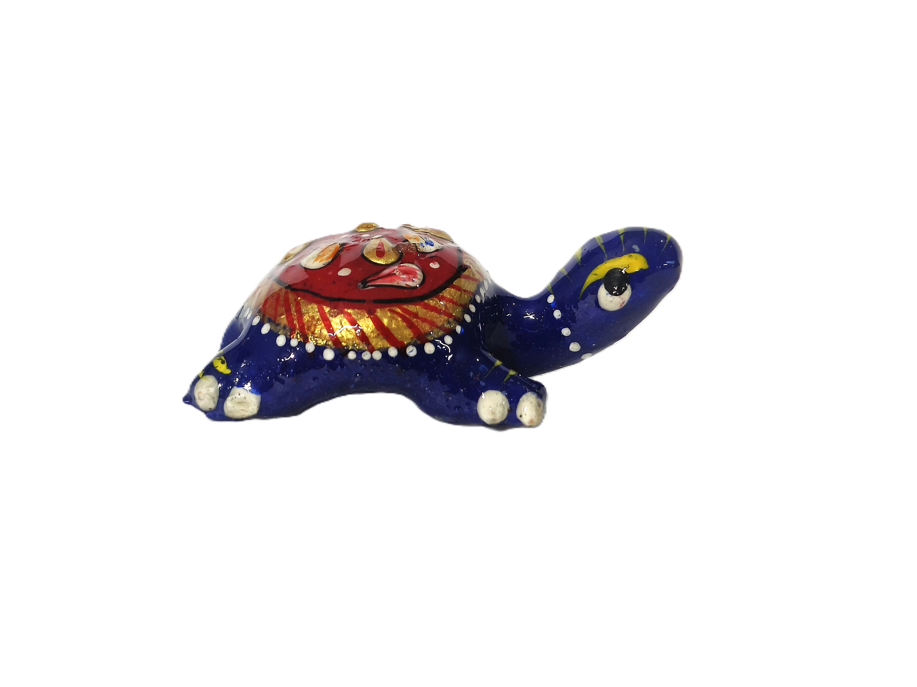Eternal Luck Multicolor Hand-Painted Turtle Showpiece