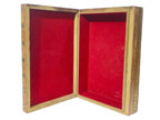 Magnificent wooden storage box with a velvet lining, adorned with crushed Indian gemstones