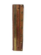 Magnificent wooden storage box with a velvet lining, adorned with crushed Indian gemstones