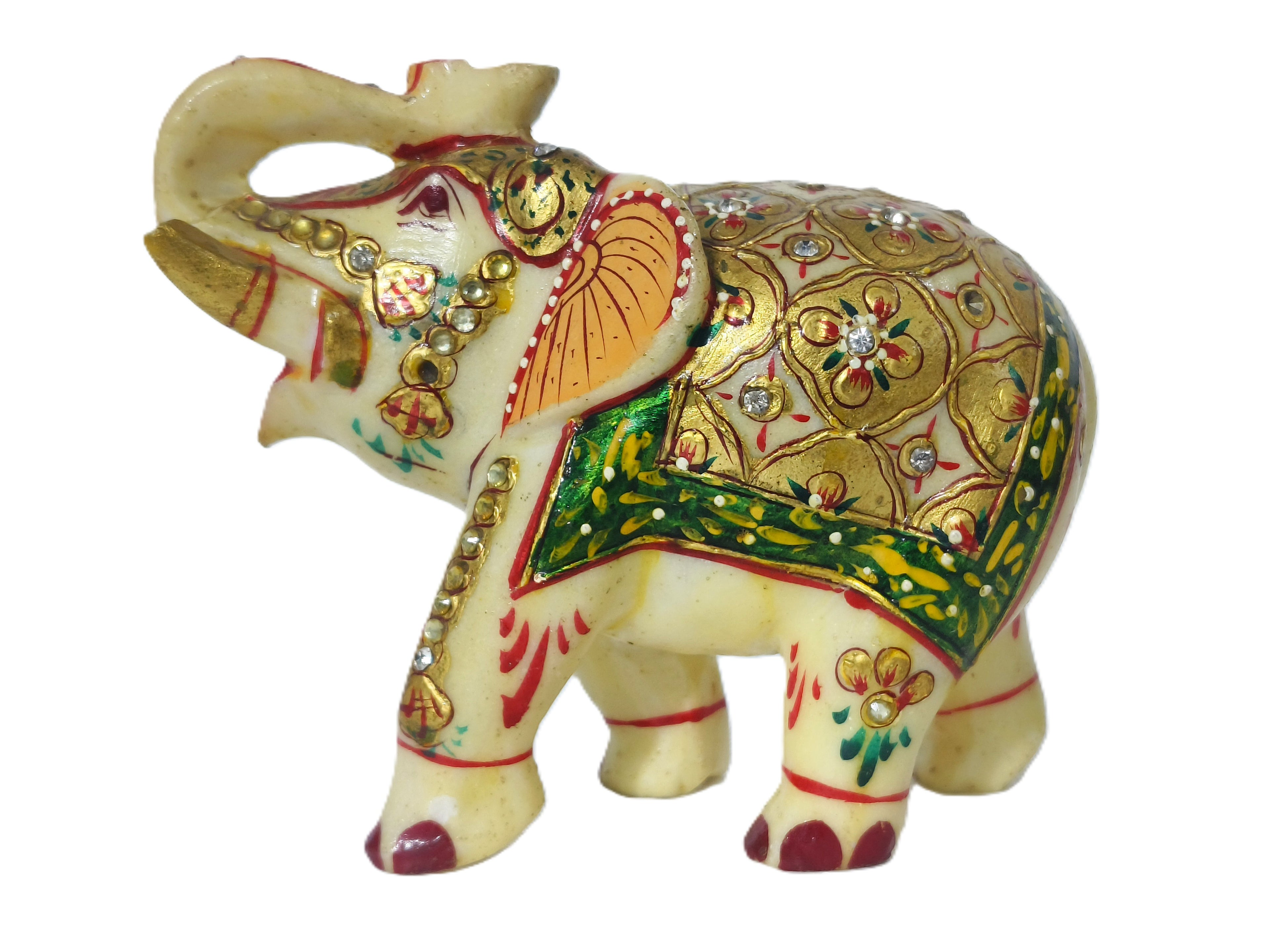 Maharaja Collection – Hand-Painted Marble Elephant Showpiece