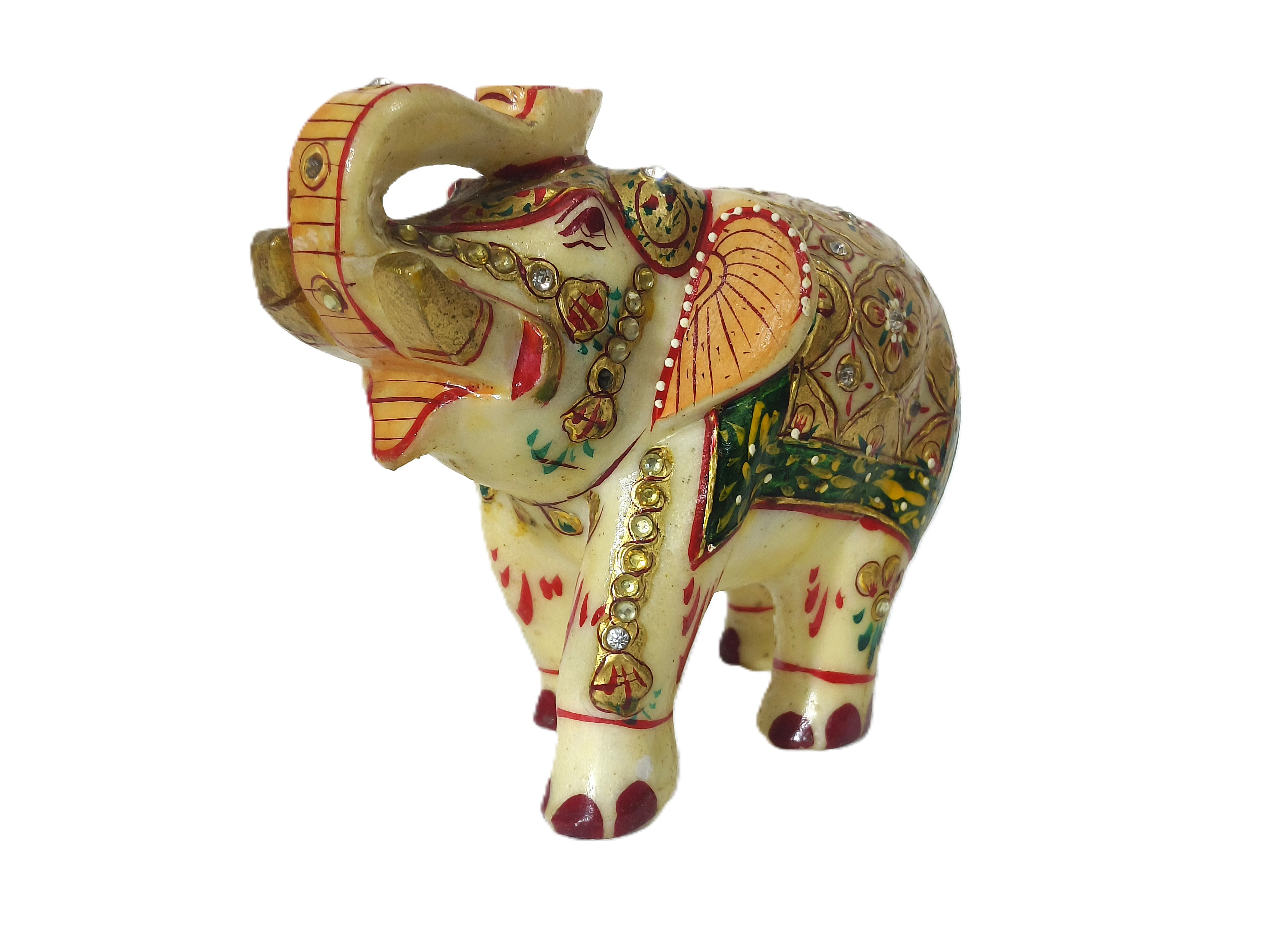 Maharaja Collection – Hand-Painted Marble Elephant Showpiece