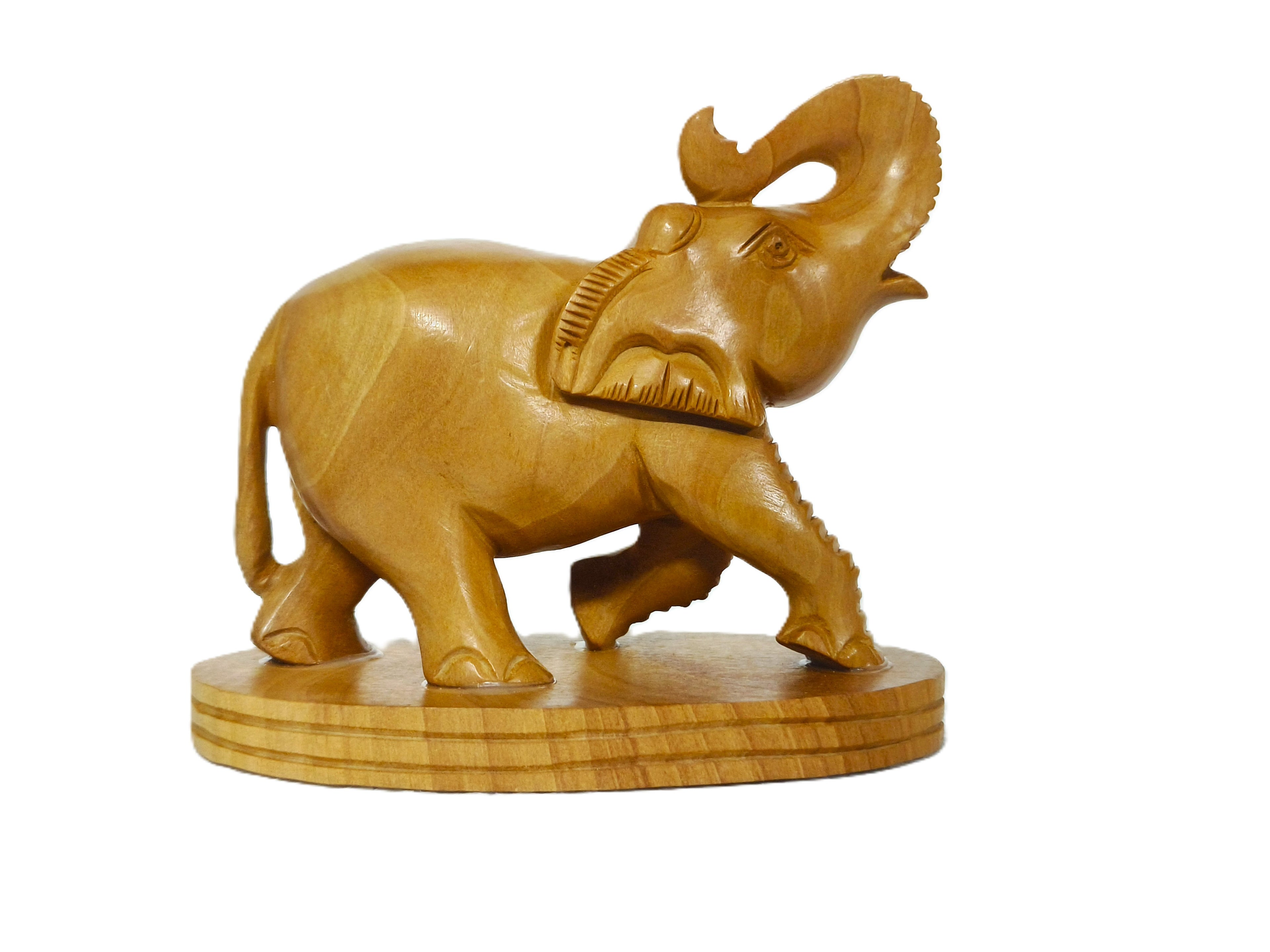 Handcrafted Wooden Elephant Bookends – Decorative Lucky Elephant Statue Set