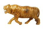 Handcrafted Wooden Tiger Figurine – Decorative Wild Animal Sculpture
