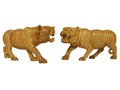 Elegant Wooden Tiger Decor Set – Handmade Carved Wildlife Sculptures