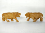 Elegant Wooden Tiger Decor Set – Handmade Carved Wildlife Sculptures