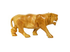 Handcrafted Wooden Lioness Figurine Pair – Decorative Wildlife Sculpture Set