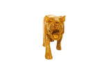 Handcrafted Wooden Lioness Figurine Pair – Decorative Wildlife Sculpture Set