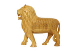 Handcrafted Wooden Lion Figurine Set – Decorative Lion Family Sculptures