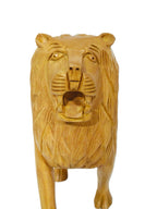 Handcrafted Wooden Lion Family Figurine Set – Decorative Wildlife Sculpture Collection