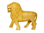 Handcrafted Wooden Lion Family Figurine Set – Decorative Wildlife Sculpture Collection