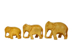 Handcrafted Wooden Elephant Family Figurine Set – Minimalist Decorative Sculpture Collection